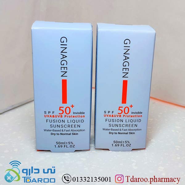 ژیناژن کرم ضد آفتاب بی رنگ 50 پوست خشک /GINAGEN SPF 50FOTOPROTECTOR FUSION /Cream/50ML