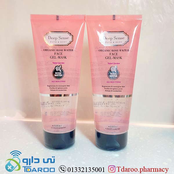ژل ماسك مرطوب كننده گلاب مناسب انواع پوست به ویژه پوست های حساس دیپ سنس/face-mask-gel
