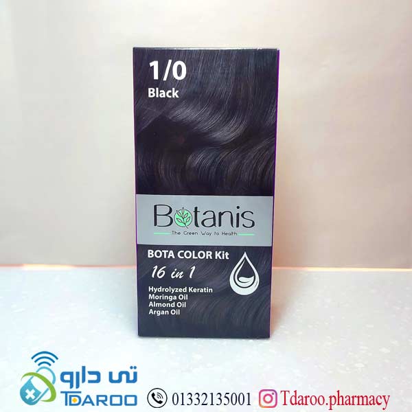 بوتانیس کیت رنگ مو 1/0  / BOTANIS BOTA OLOR1/0/Cream/60ML