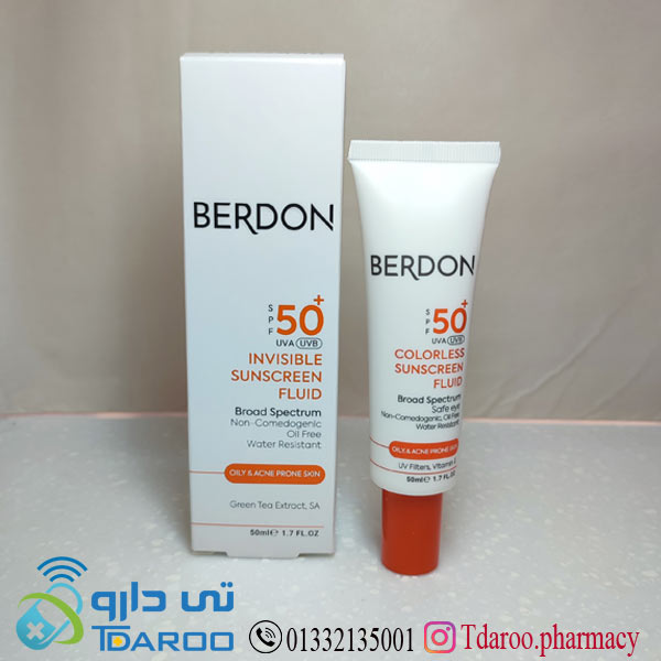 فلوئید ضدآفتاب بی رنگ فاقد چربی مناسب پوست چرب و آكنه ای بردون/INVISIBLE SUNSCREEN FLUID