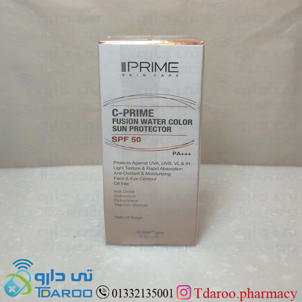 پریم فلوئید ضدآفتاب بژ متوسط / PRIME FUSION WATER NATURAL BEIGE/FLUIDE/40ML