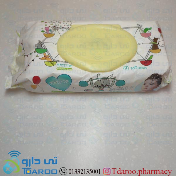 سولینا دستمال مرطوب سنستیو پاکتی پسرانه 60 عددی/SOLINA SENSITIVE SOFT WIPES 60PCS/Pad/60PCS