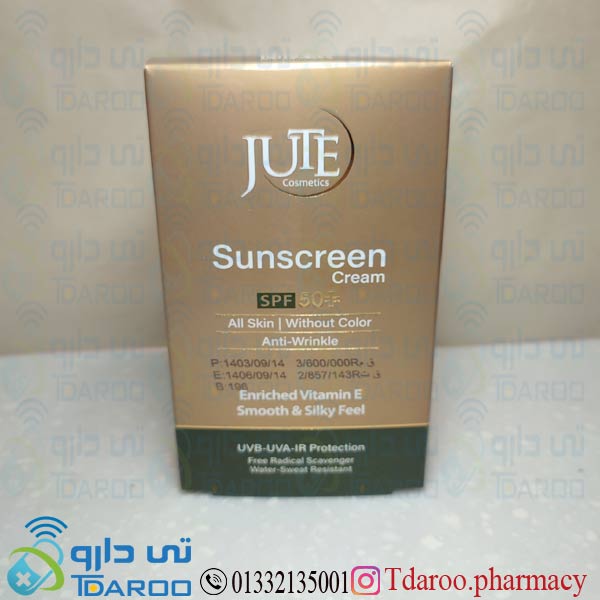 ژوت کرم ضدآفتاب پوست چرب بی رنگ SPF50/JUTE SUNSCREEN CREAM SPF 50 OIL FREE WITHOUT COLOR/Cream/