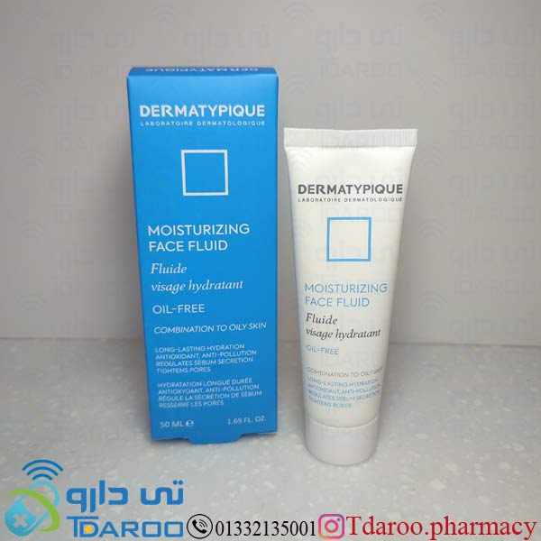 درماتیپیک مرطوب کننده و آب رسان پوست چرب / DERMATYPIQUE MOISTURIZING FACE FLUID OIL FREE/Cream/50ML
